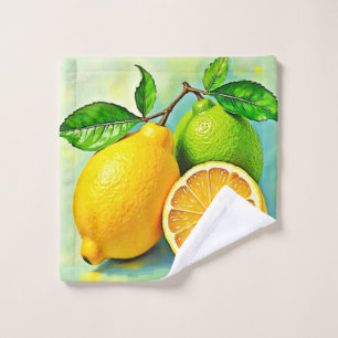 Zesty Citrus Burst of Sunshine Design Badhandtuch Set