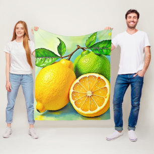 Zesty Citrus Burst of Sunshine Design Fleecedecke