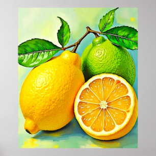 Zesty Citrus Burst of Sunshine Design Poster