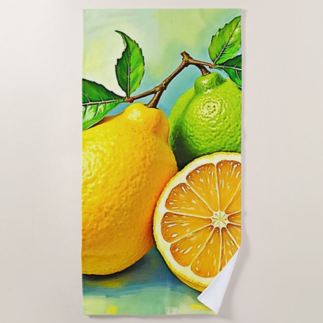 Zesty Citrus Burst of Sunshine Design Strandtuch (Vorderseite)
