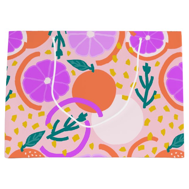 Zesty Citrus Fruit Summer Pink Lemonade Große Geschenktüte (Vorderseite)