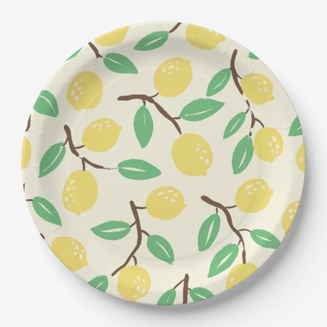 Zesty Citrus Yellow Green Pappteller (Vorderseite)