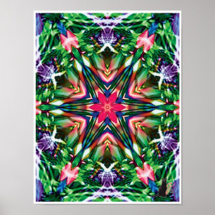 Zesty Kinetic Collage Kaleidoscope Poster
