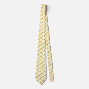 Zesty Lemon auf Beige Hintergrund Krawatte