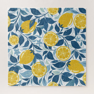 Zesty Lemon Garden - Hellgelb und blau