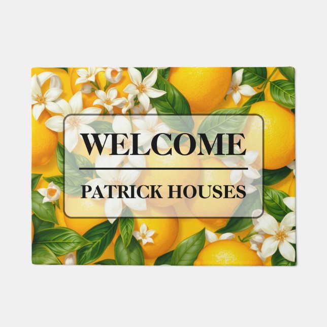 Zesty Lemon & Jasmine Spring Doormat Fußmatte (Vorderseite)