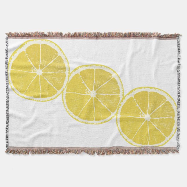 Zesty Lemon Slice Trio Throw Blanket Decke (Vorderseite)