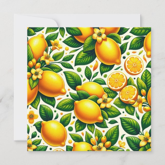 Zesty Lemon Whirl: Eine Citrus-Symphonie Einladung (Vorderseite)