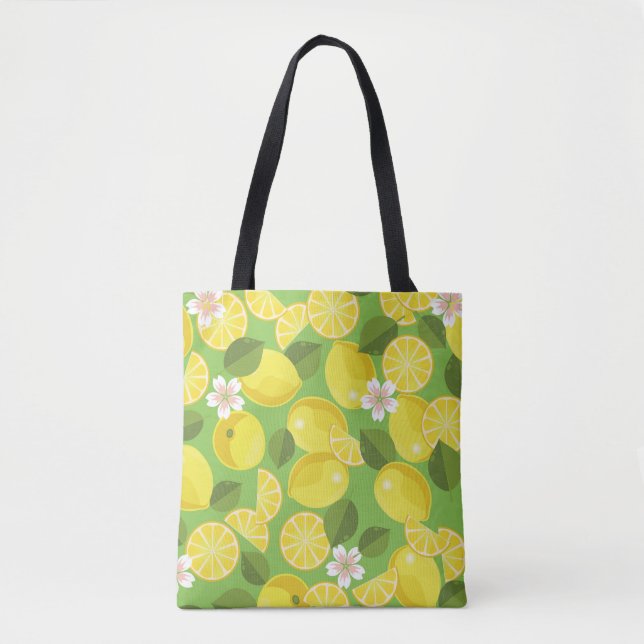 Zesty Lemon: Zitrus Pattern Delight Tasche (Vorderseite)