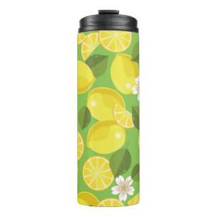 Zesty Lemon: Zitrus Pattern Delight Thermosbecher