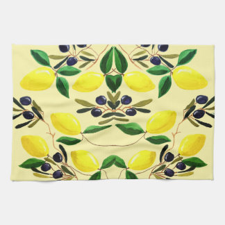 Zesty Lemons and Olives Kitchen Towels Geschirrtuch