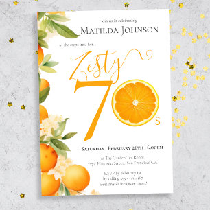 Zesty Orange 70. Geburtstagsparty Einladung