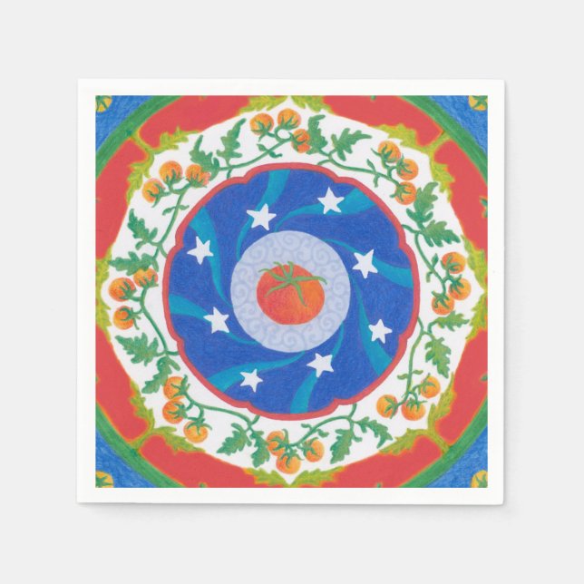 Zesty Tomato Party Napkin Serviette (Vorderseite)