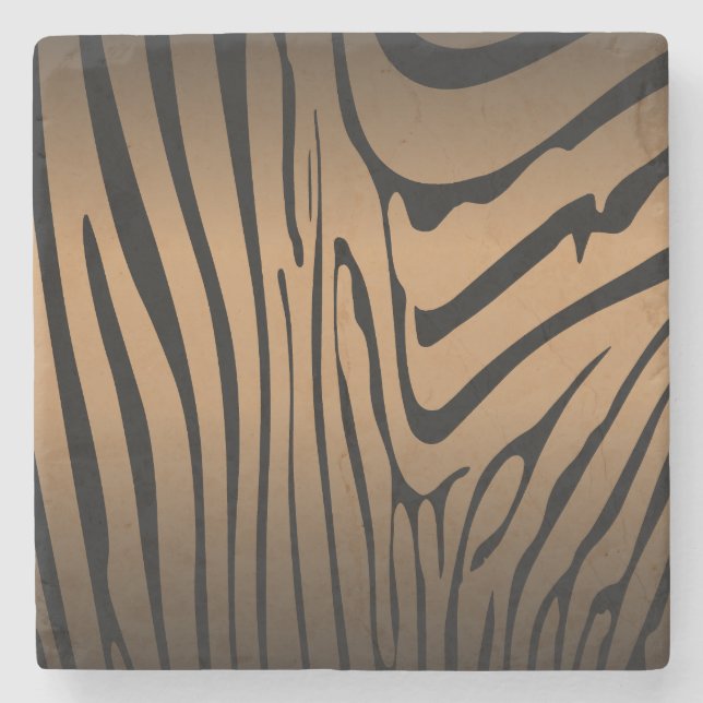 Zesty Zebra Brown Steinuntersetzer (Vorderseite)