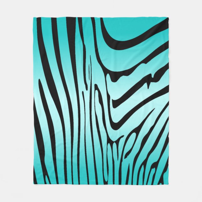 Zesty Zebra Cyan Fleecedecke (Vorderseite)