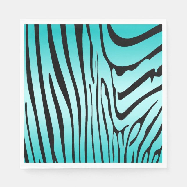 Zesty Zebra Cyan Serviette (Vorderseite)