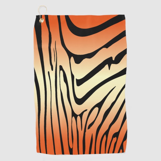 Zesty Zebra Orange Golfhandtuch (Vorderseite)