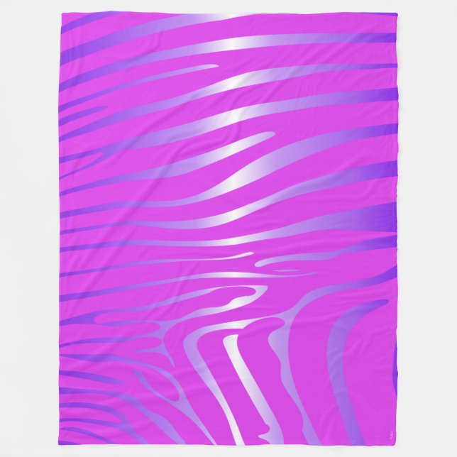 Zesty Zebra Pink Fleece Blanket (Vorderseite)