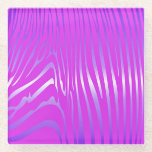 Zesty Zebra Pink Glass Untersetzer