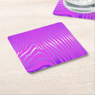 Zesty Zebra Pink Square Paper Untersetzer