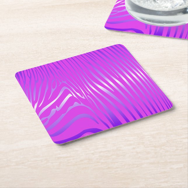 Zesty Zebra Pink Square Paper Untersetzer (angewinkelt)