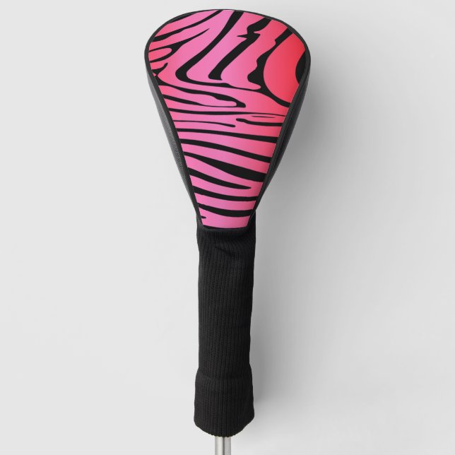 Zesty Zebra Red Golf Headcover (Vorderseite)