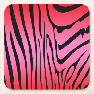 Zesty Zebra Red Rechteckiger Pappuntersetzer