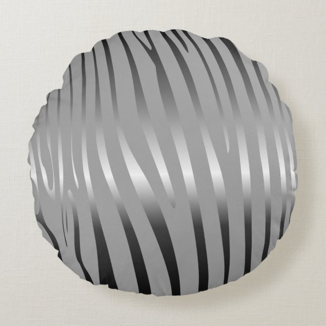Zesty Zebra Rundes Kissen (Vorderseite)