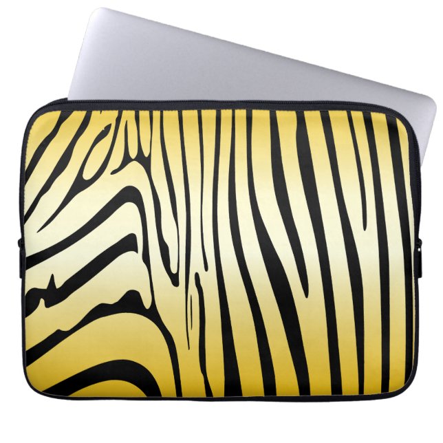 Zesty Zebra Yellow Laptopschutzhülle (Vorderseite)