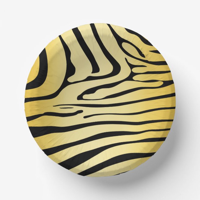 Zesty Zebra Yellow Pappteller (Vorderseite)