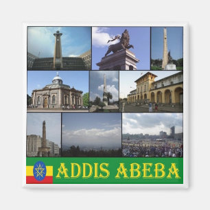 zET007 ADDIS ABABA, Mosaik, Äthiopien, Kühlschrank Magnet