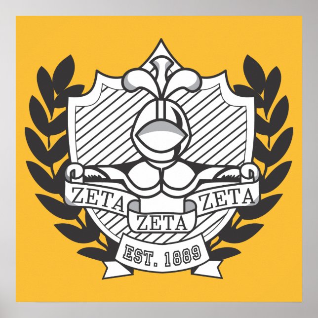 Zeta Zeta Zeta Wappen der Brüderlichkeit - Farbe Poster (Vorne)