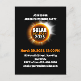 Zeuge der teilweisen Solar Eclipse 3/29/2025 USA Einladungspostkarte