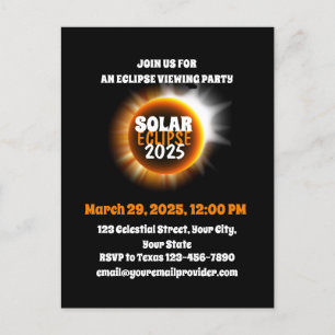 Zeuge der teilweisen Solar Eclipse 3/29/2025 USA Einladungspostkarte