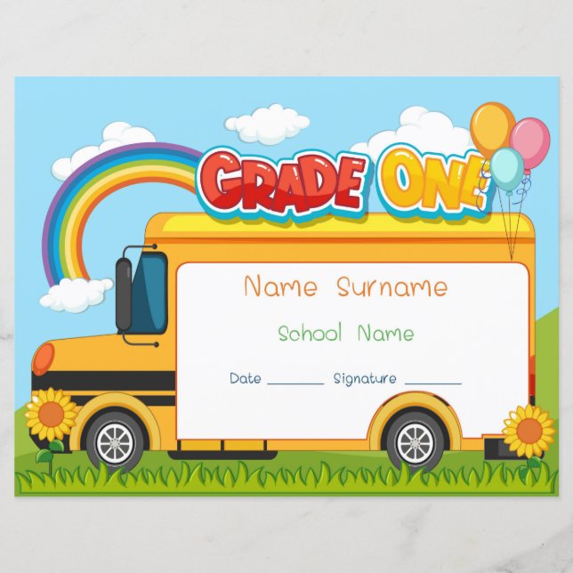 Zeugnis der Stufe 1 (Vorderseite)