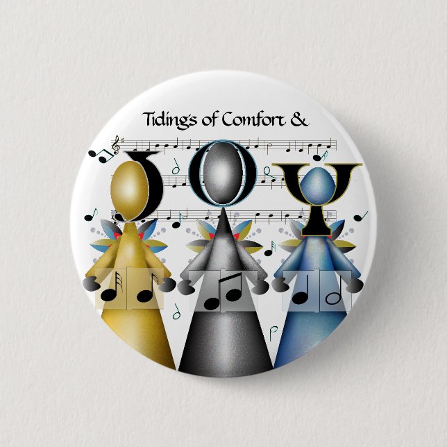 Zeugnisse des Komforts und fröhliche Weihnachtslie Button (Vorderseite)
