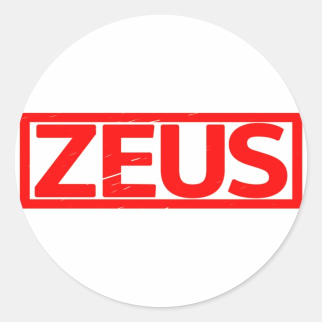 Zeus-Briefmarke Runder Aufkleber (Vorderseite)