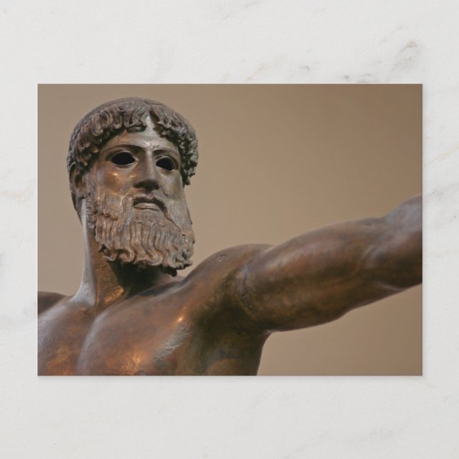 Zeus-Bronzestatue in Athen, Griechenland Postkarte (Vorderseite)