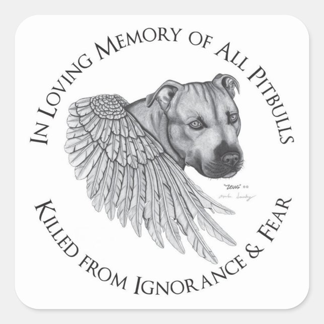 Zeus Engel Quadratischer Aufkleber (Vorderseite)