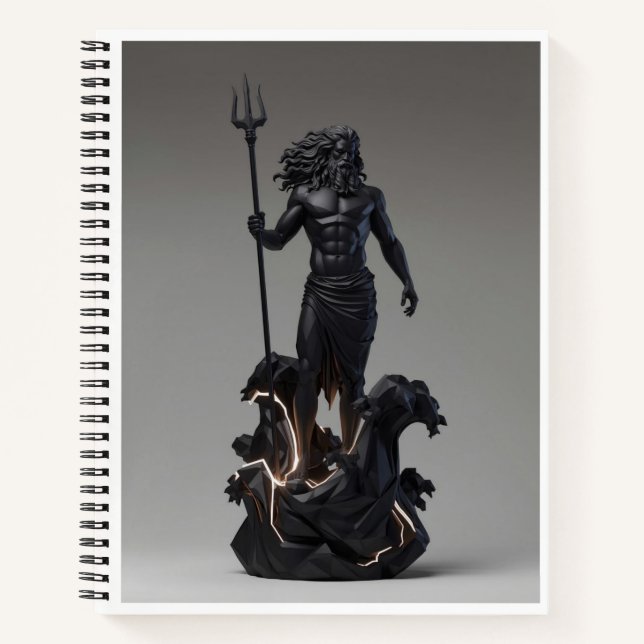 Zeus Geometric Graphite Marble Notebook Notizbuch (Vorderseite)