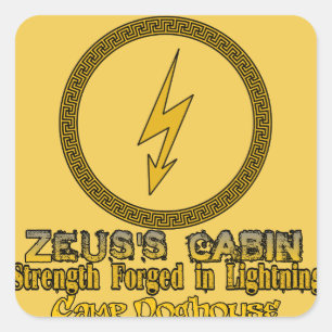Zeus-Heftpflaster Quadratischer Aufkleber
