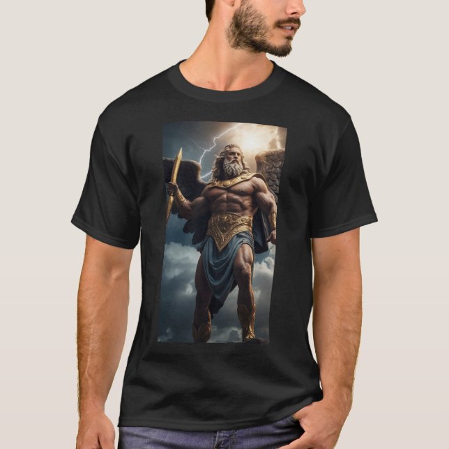 Zeus - Herrscher des Olympus-Berges T-Shirt (Vorderseite)