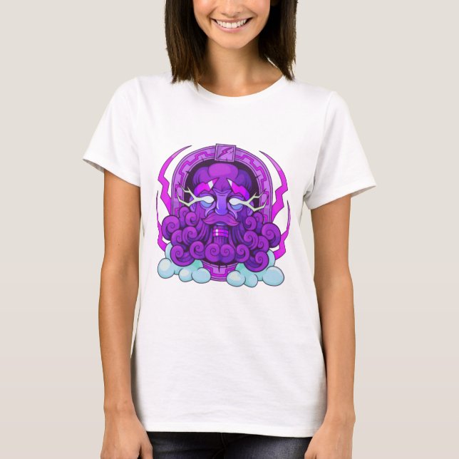 Zeus Lighting Retro-Design Lila Cool T-Shirt (Vorderseite)