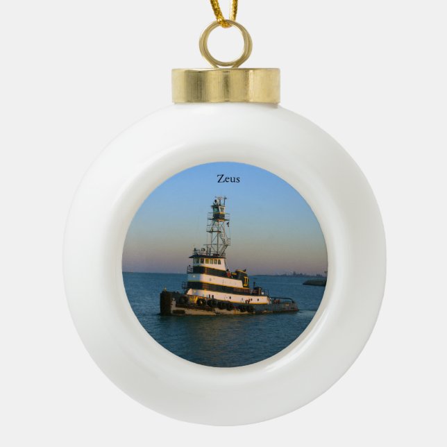 Zeus- oder Schneeflockenschmuck Keramik Kugel-Ornament (Vorderseite)