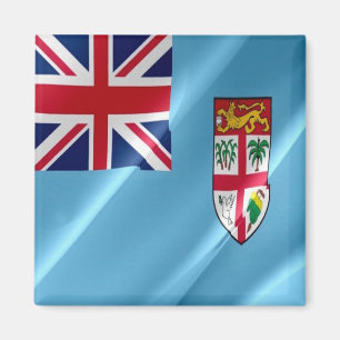 zFJ002 FIJI WAVING FLAG, Ozeanien, Kühlschrank Magnet