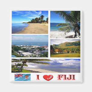 zFJ006 FIJI I Liebe, Mosaik, Ozeanien, Kühlschrank Magnet