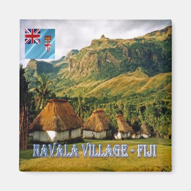 zFJ010 FIJI, NAVALA Village, Ozeanien, Kühlschrank Magnet (Vorne)
