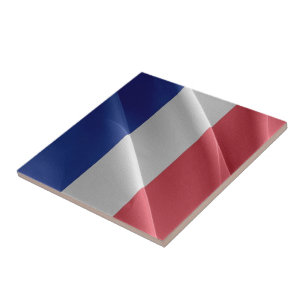 zFR002 Waving French FLAG , Frankreich, Fliese