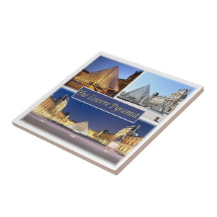 zFR047 THE LOUVRE PYRAMID, Paris, Frankreich Fliese