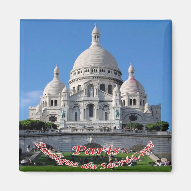 zFR062 Basilica MONTMARTRE, Paris, Frankreich, Küh Magnet (Vorne)